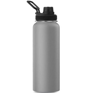 Imagem de Garrafa Térmica Duplamente Isolada a Vácuo, 1200ml, Mantém Bebidas Quentes por 8 Horas e Geladas por 12 Horas (cinza escuro)