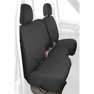 Imagem de Covercraft Capas de assento para banco traseiro com ajuste personalizado - tecido de polialgodão, preto carvão