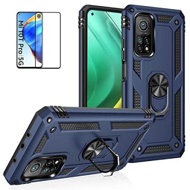 Imagem de Capa para Xiaomi 10T 5G Mi 10t Pro 5G com protetor de tela, proteção militar fina à prova de choque Armor Defender capa traseira protetora para celular para Xiaomi Mi 10T Pro 5G com suporte de anel