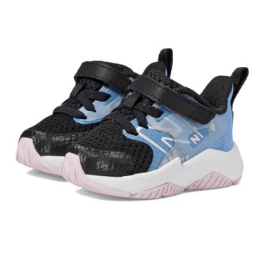 Imagem de New Balance Tênis de corrida infantil unissex Rave Run V2 com cadarço, Preto/Azul Laguna/Framboesa Clara, 3 Wide Infant
