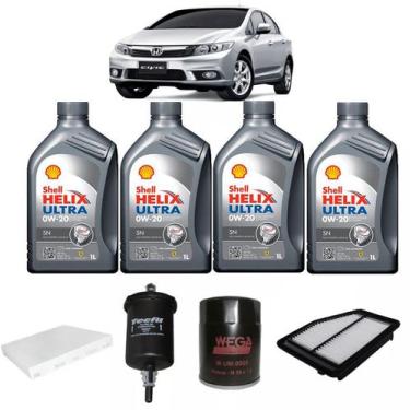 Imagem de Troca De Oleo New Civic 2013 A 2015 Shell Helix Ultra 0w20