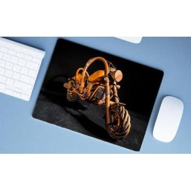Imagem de Mouse Pad Grande, Moto de madeira - Deluzz