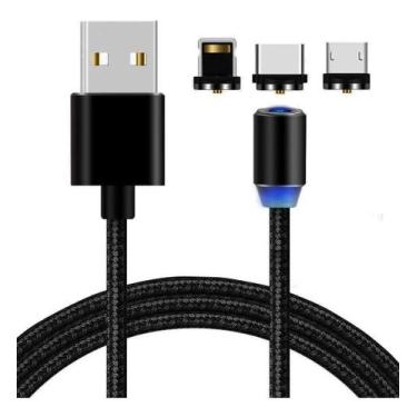 Imagem de Cabo Carregador Magnético Usb 3 Em 1 Para Moto G8 Plus Turbo - Topk, U