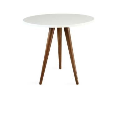 Imagem de Mesa Lateral De Canto Tripé 50x50cm - Lubrano, Branco
