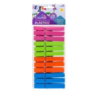 Imagem de Prendedor De Roupas De Plástico Com 12 UN Colorido Casa Mia, Colorido