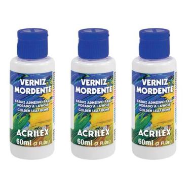 Imagem de Verniz Mordente Acrilex 60ml - Kit Econômico com 3 unidades
