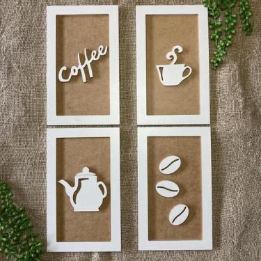 Imagem de Quadros decorativos café padaria cozinha copa moldura relevo - Hanger 