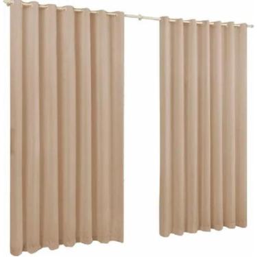 Imagem de Cortina De Microfibra 6,00X2,80 Bege Ilhós Cromado - Confecções evange