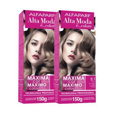 Imagem de Kit 2 Tintura Creme Altamoda Alfaparf Vison 8.1 Kit - Alta Moda