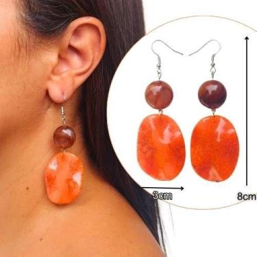 Imagem de Brincos femininos artesanal feitos com miçangas e entremeios (par de b