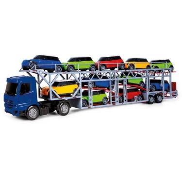 Imagem de Caminhão Superfrota Com 11 Carrinhos Transcar de Brinquedo Poliplac, S