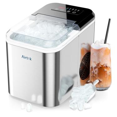 Imagem de Máquina de gelo airtok Countertop 12,7 kg/24h em aço inoxidável