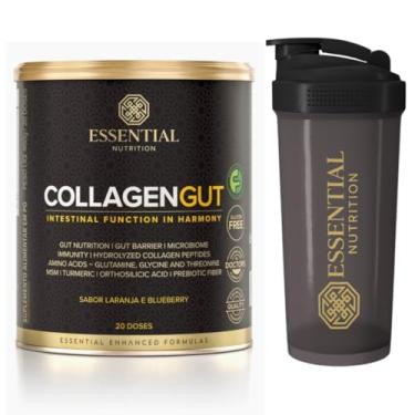 Imagem de Collagen Gut - Colágeno Hidrolisado c/Glutamina, Cúrcuma, MSM e Fibra prebiótica - FODMAP Friendly - Essential Nutrition - Sabor Laranja + Coqueteleira