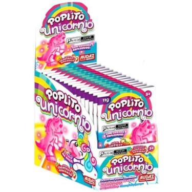 Imagem de  Pirulito Poplito Unicórnio Display com 15 unidades - Audaz Foods, Pir