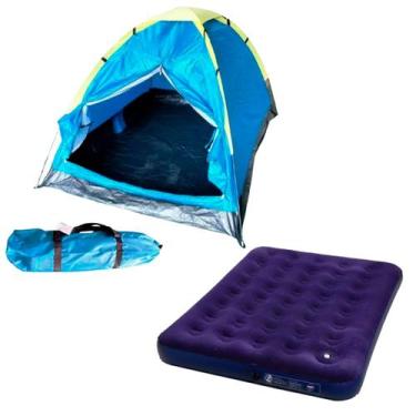 Imagem de Barraca Camping Para 3 Pessoas Importway + Colchão de Ar Inflável Camp