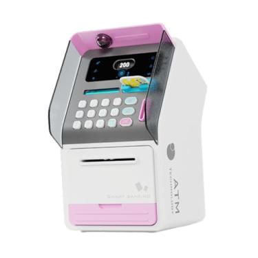 Imagem de Esquirla Cofrinho ATM Cofrinho Festival Aprendizagem precoce com reconhecimento facial Cofrinho de reconhecimento facial Meninas Meninos Crianças Crianças, Rosa