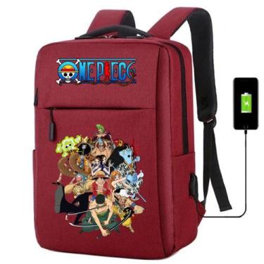 Imagem de Mochila USB Escolar Estampa Infantil One Peace Notebooks, Trabalho Esc