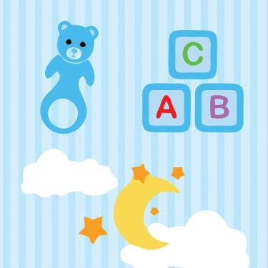 Imagem de Papel de Parede Adesivo Autocolante Vinil Infantil Baby Ursinho ABC Lu