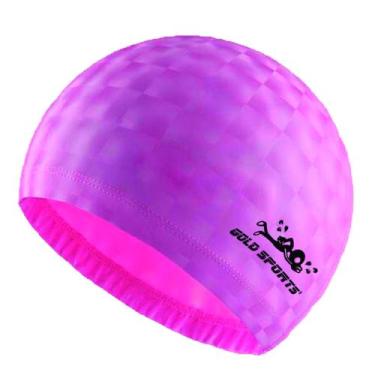 Imagem de Touca De Natação Gold Sports 3D - PU, Rosa, Único, Unissex