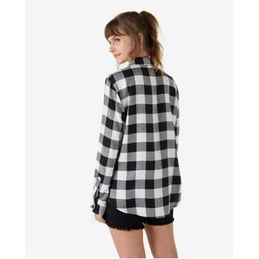 Imagem de Camisa Feminina Xadrez Flanelada Quentinha Blogueira Romaria do P ao G