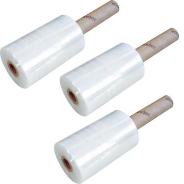 Imagem de Kit 3 filme stretch plastico empacotamento manual 150mm x 300m vonder
