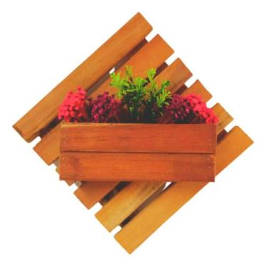 Imagem de Floreira P/ Decoração Parede Madeira Vertical Flor Suporte - Decor Luz