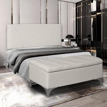 Imagem de Cabeceira Painel Casal Estofada Para Cama Box  140cm Iza Com Espuma D2