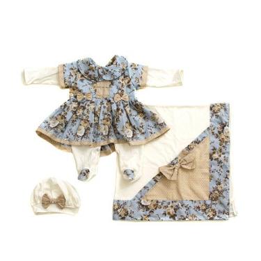 Imagem de Kit Enxoval De Boneca Saída Maternidade de Luxo Chloe Floral Para Bebê
