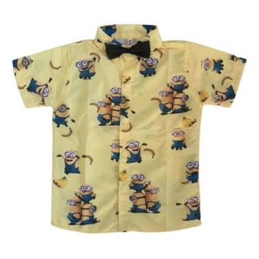 Imagem de Camisa Infantil Temática Minions Bonecos + Gravata - Pequenos Encantos