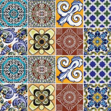 Imagem de Adesivo de Azulejo - Ladrilho Hidráulico - 15cm x 15cm - 16un - 313Azm