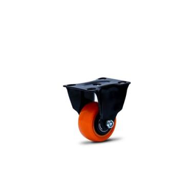 Imagem de (4pçs) RODIZIO PRETO FIXO PLACA RODA 41MM LARANJA ROLAMENTO - COLSON