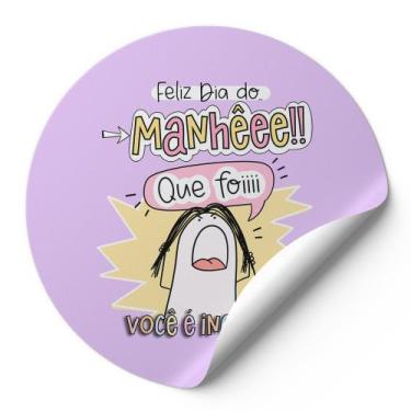 Imagem de 120 Etiquetas Auto Colante Adesivos Redondos Meme Bentô Feliz Dia Do M