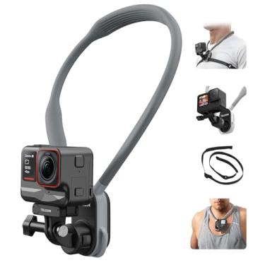 Imagem de Suporte de pescoço com suporte de telefone, cordão magnético de liberação rápida para colar POV com alça de fixação no peito para GoPro 13 12 11 10 9 8 7 Insta360 X3 X4 Ace DJI Action 5 Pro 3 4 Osmo