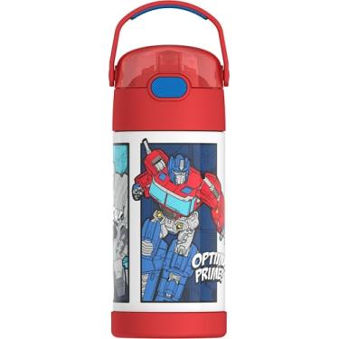 Imagem de THERMOS FUNTAINER Garrafa de água com canudo - 340 g - Garrafa de água infantil isolada a vácuo de aço inoxidável com tampa, transformadores