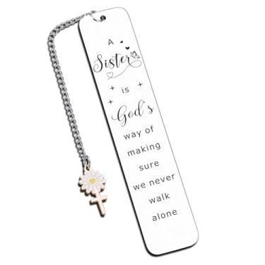 Imagem de Presentes de aniversário de irmãs para irmãs de cunhada, presentes de amizade para mulheres, amigas, irmãs mais velhas, marcador de página, confirmação de comunhão cristã, presentes de Páscoa para