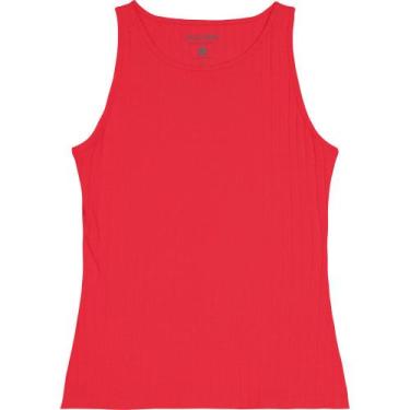 Imagem de Blusa Regata Feminina Stretch Canelada Malwee Ref. 79308, Vermelho 201