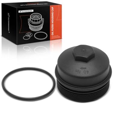 Imagem de A-Premium Conjunto de tampa de filtro de óleo compatível com Ford F-250 F-350 F-450 F-550 Super Duty, 2005-2007 6.0L, 2008-2010 6.4L, Diesel, tampa do invólucro do filtro de óleo, substitui #