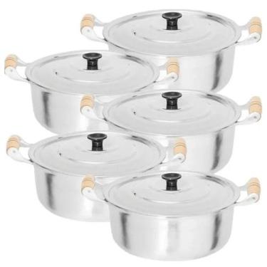Imagem de Jogo Panelas Caçarolas Aluminio Polido 20, 22, 24, 26 e 28 - OkayShop