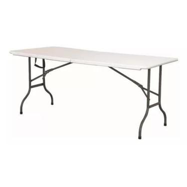 Imagem de Mesa Dobrável De Metal E Plástico 74x75x183cm Para Camping - Naterial