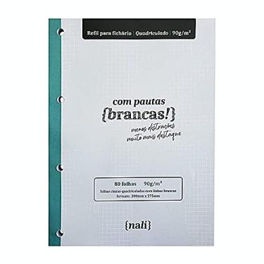 Imagem de Refil Para Fichário A4 NALÍ Linhas Brancas 90g/m2 c/ 80 Folhas (Quadriculado)