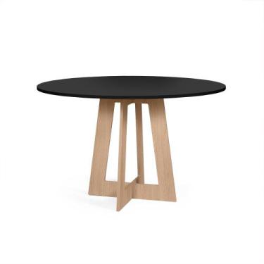 Imagem de Mesa de Jantar Redonda 4 Lugares 90cm Montreal Preto/Jade - Straub Web