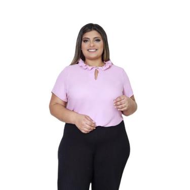 Imagem de Blusa manga curta feminina plus size barata sku:bp16 - R.S MODAS, Lilá