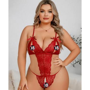 Imagem de Body de Renda Apressadinha Aberto GG com Abertura Lingerie - Gracinha 