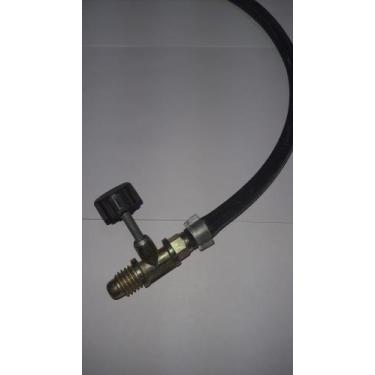 Imagem de Mangueira completa (90cm) p/ gas com Registro simples p/ fogão alta pr
