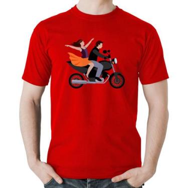Imagem de Camiseta Algodão Moto Casal - Foca na Moda, Vermelho, G