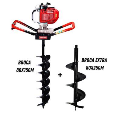 Imagem de Kit Perfurador De Solo Kawashima ED43 42.7cc Com Broca 15 cm + Broca D
