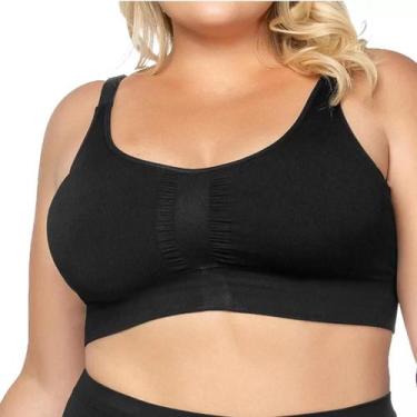 Imagem de Sutiã Plus Size C/ Bojo Comfort Sem Costura Microfibra Zee Rucci, Pret
