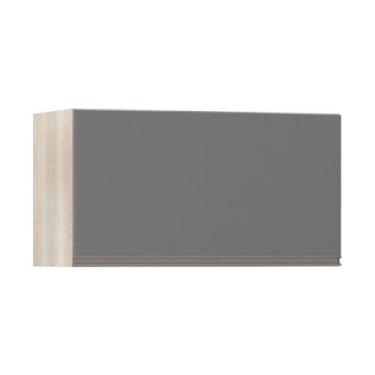 Imagem de Armário Basculante 70cm 1 Porta Legno Crema C/Cinza Puro - LUCIANE MÓV