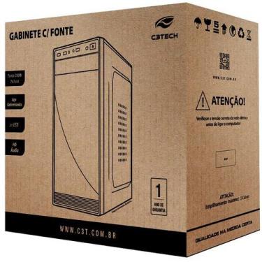 Imagem de Gabinete Micro ATX MT-30BK com Fonte 200W C3 TECH - C3TECH