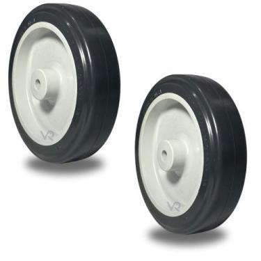 Imagem de Kit 2 Rodinha 512 BPSM PVC 125mm 75kg Furo 5/16 Schioppa
